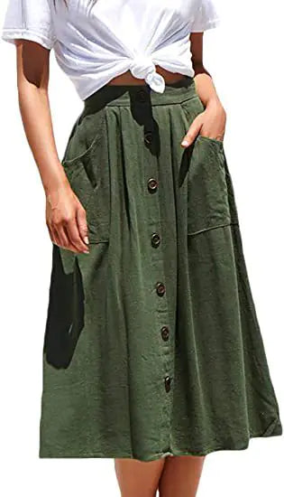 Casual Button Skirt for Women